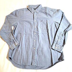 Nautica Sea Voyage Men's XL Blue Chambray Button Down Shirt True Craftsmanship